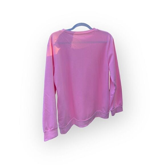 NWOT long sleeve crew neck pullover solid pink sweatshirt size M - Picture 5 of 8